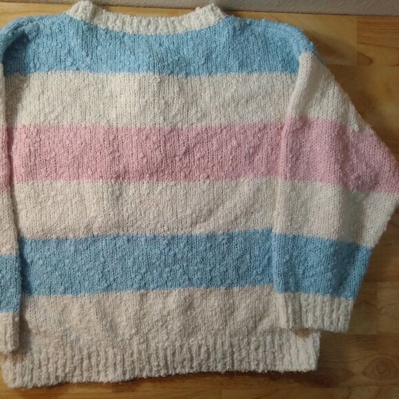 Vintage 80s Here's A Hug Striped Pocket Cropped Henley Sweater - Picture 8 of 8